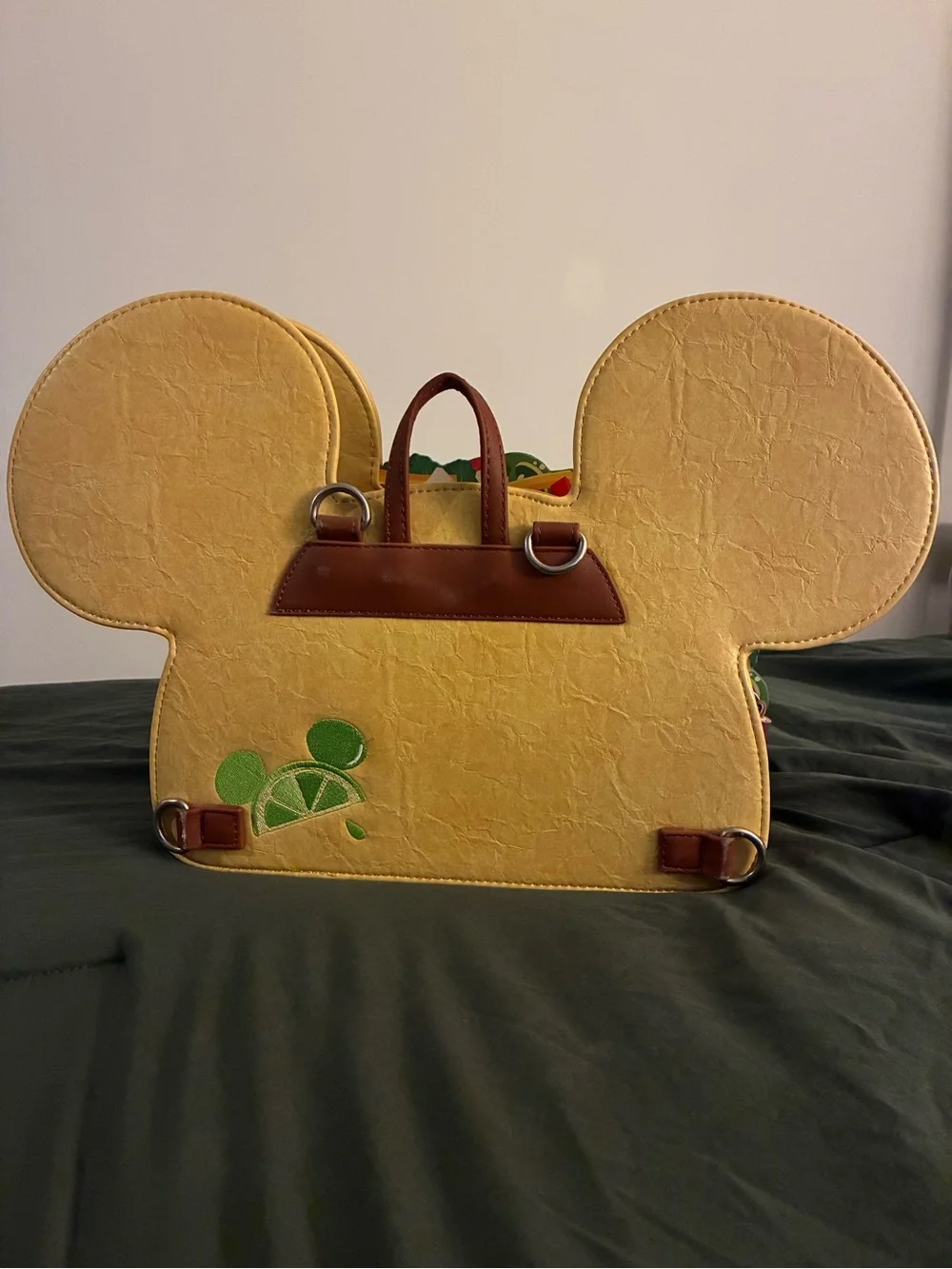 Loungefly Yellow Mickey Ears Taco Crossbody/Backpack Bag